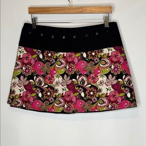 Pink and White A-Line Mini Skirt for Casual Outings